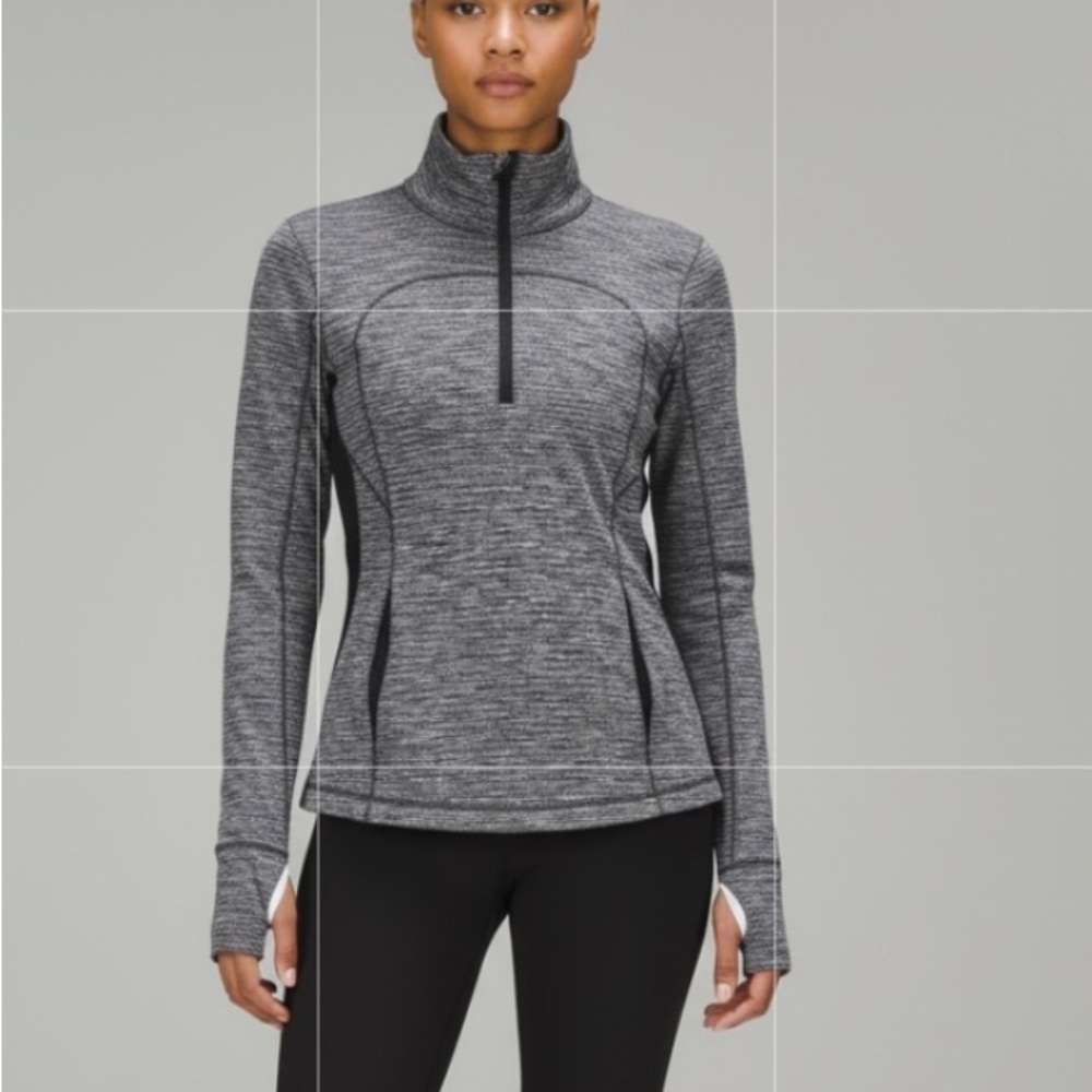 Lululemon Athletica Heathered Black Quarter-Zip Sweatshirt